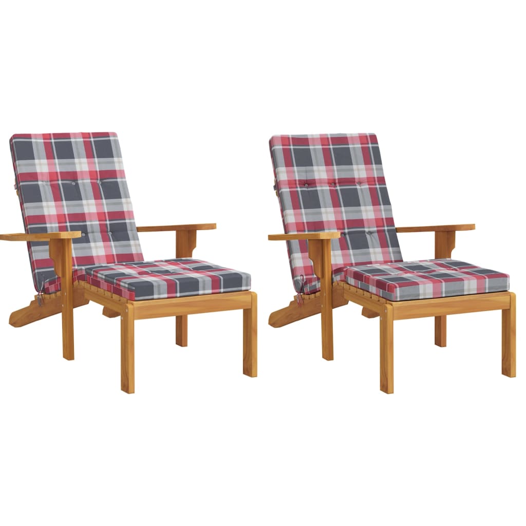 Perne scaun de terasă, 2 buc, roșu, carouri, textil Oxford Lando - Lando