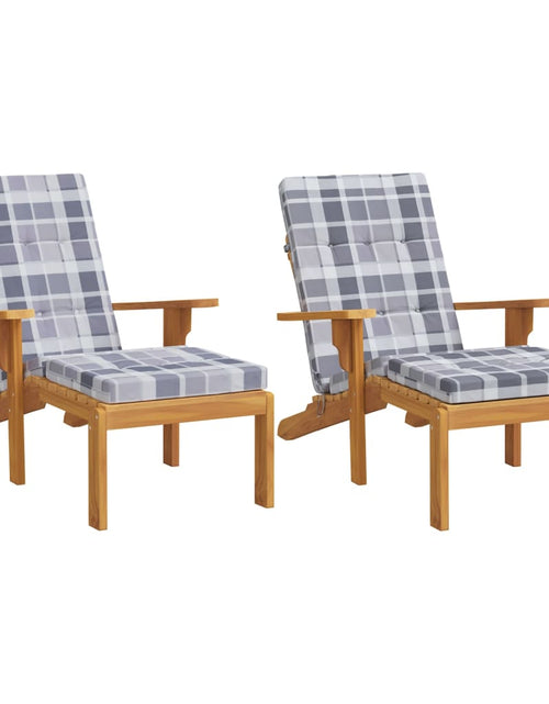 Încărcați imaginea în vizualizatorul Galerie, Perne scaun de terasă, 2 buc, gri, carouri, textil Oxford Lando - Lando
