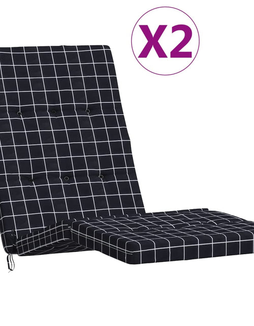 Încărcați imaginea în vizualizatorul Galerie, Perne scaun de terasă, 2 buc, negru, carouri, textil Oxford Lando - Lando
