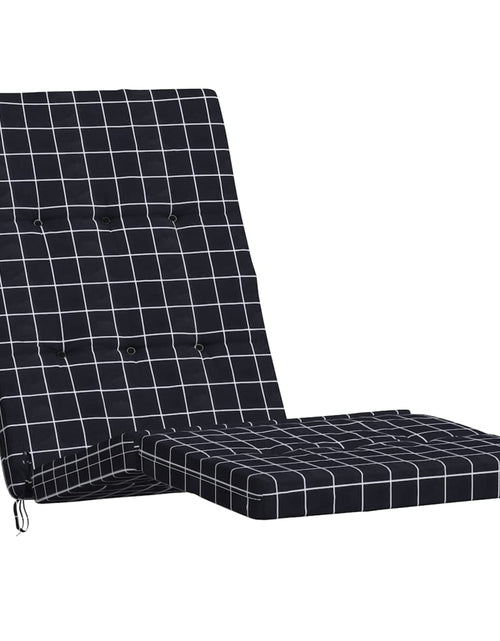 Încărcați imaginea în vizualizatorul Galerie, Perne scaun de terasă, 2 buc, negru, carouri, textil Oxford Lando - Lando
