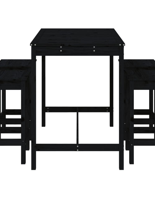 Încărcați imaginea în vizualizatorul Galerie, Set mobilier bar de grădină, 5 piese, negru, lemn masiv de pin - Lando
