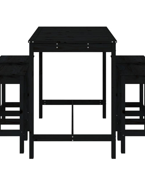 Încărcați imaginea în vizualizatorul Galerie, Set mobilier bar de grădină, 5 piese, negru, lemn masiv de pin - Lando
