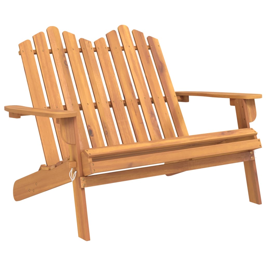 Bancă de grădină Adirondack cu perne 126 cm, lemn masiv acacia - Lando