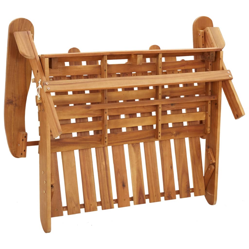 Bancă de grădină Adirondack cu perne 126 cm, lemn masiv acacia - Lando