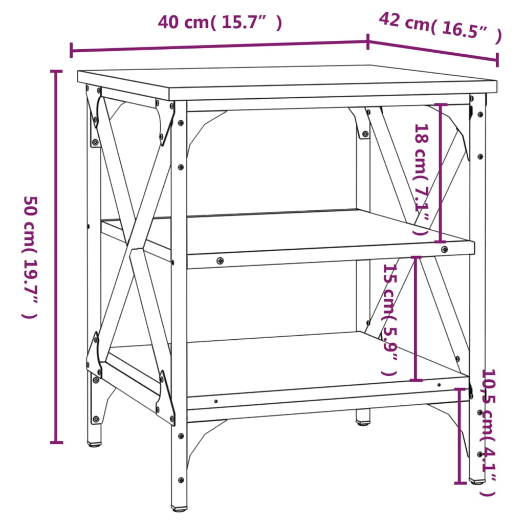 Mese laterale 2 buc. stejar sonoma 40x42x50 cm lemn compozit Lando - Lando