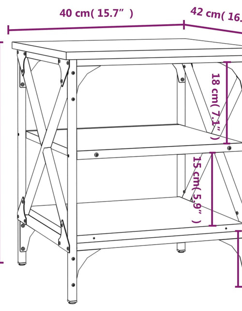 Încărcați imaginea în vizualizatorul Galerie, Masă laterală, stejar fumuriu, 40x42x50 cm, lemn prelucrat Lando - Lando
