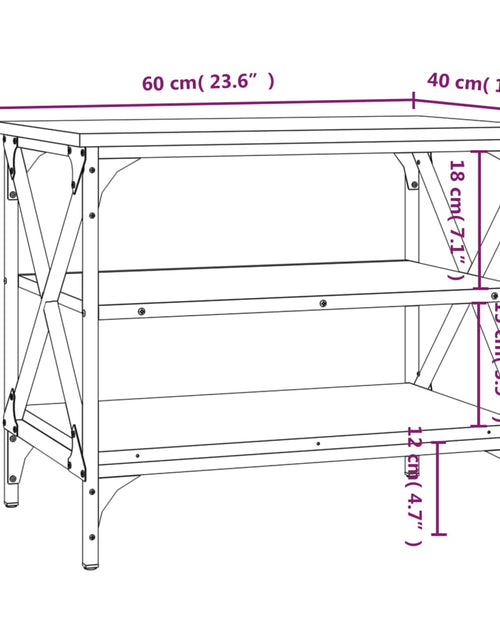 Загрузите изображение в средство просмотра галереи, Comodă TV, stejar fumuriu, 60x40x50 cm, lemn prelucrat Lando - Lando
