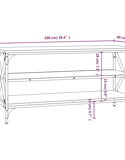 Загрузите изображение в средство просмотра галереи, Comodă TV, stejar fumuriu, 100x40x50 cm, lemn prelucrat Lando - Lando
