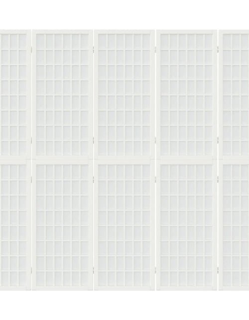 Încărcați imaginea în vizualizatorul Galerie, Paravan pliabil cu 5 panouri, stil japonez, alb, 200x170 cm - Lando
