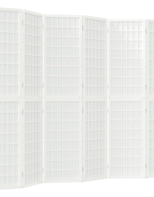 Încărcați imaginea în vizualizatorul Galerie, Paravan pliabil cu 6 panouri, stil japonez, alb, 240x170 cm - Lando
