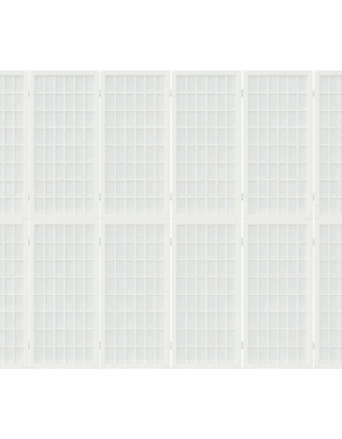 Încărcați imaginea în vizualizatorul Galerie, Paravan pliabil cu 6 panouri, stil japonez, alb, 240x170 cm - Lando

