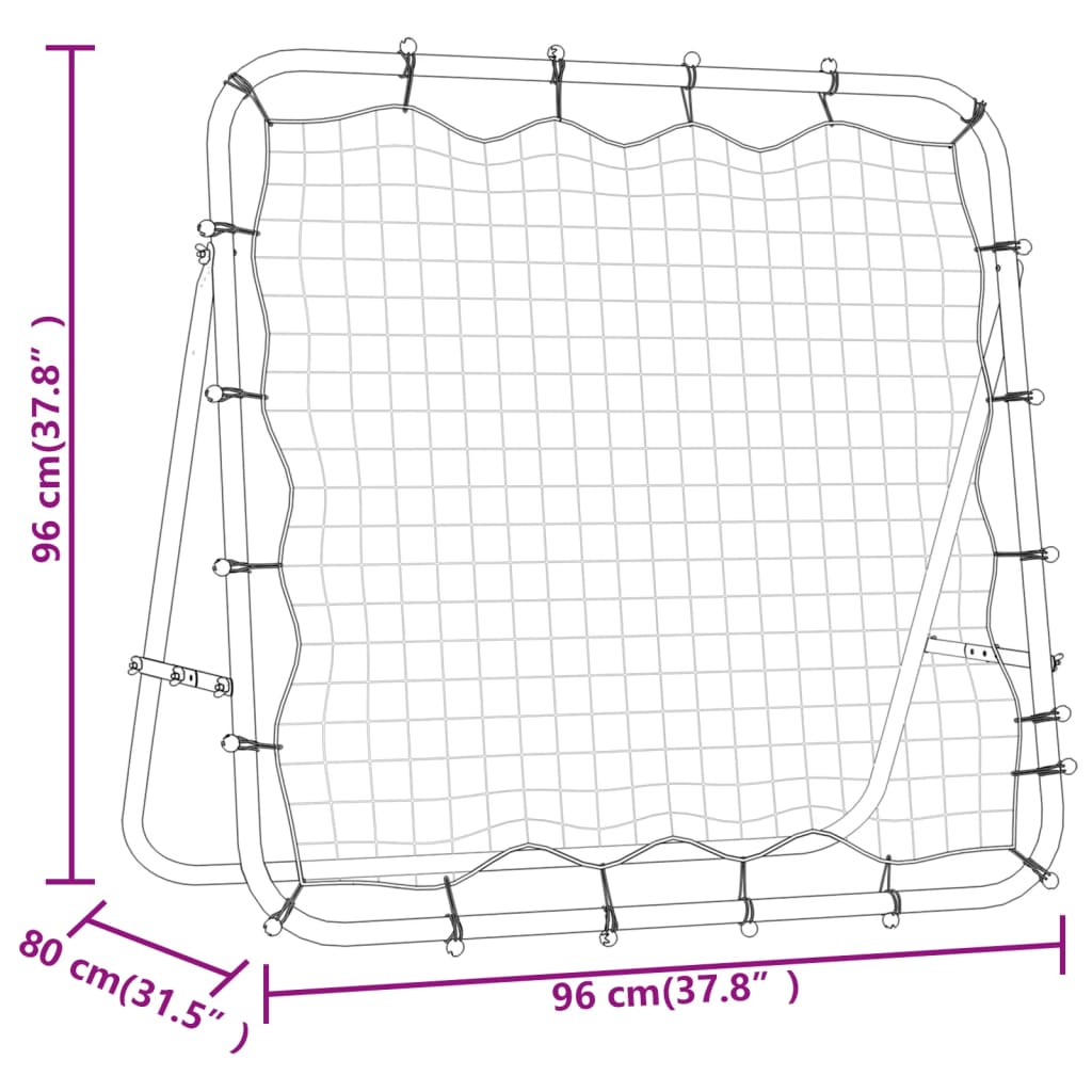 Rebounder ajustabil de antrenament fotbal, 96x80x96 cm, oțel/PE Lando - Lando