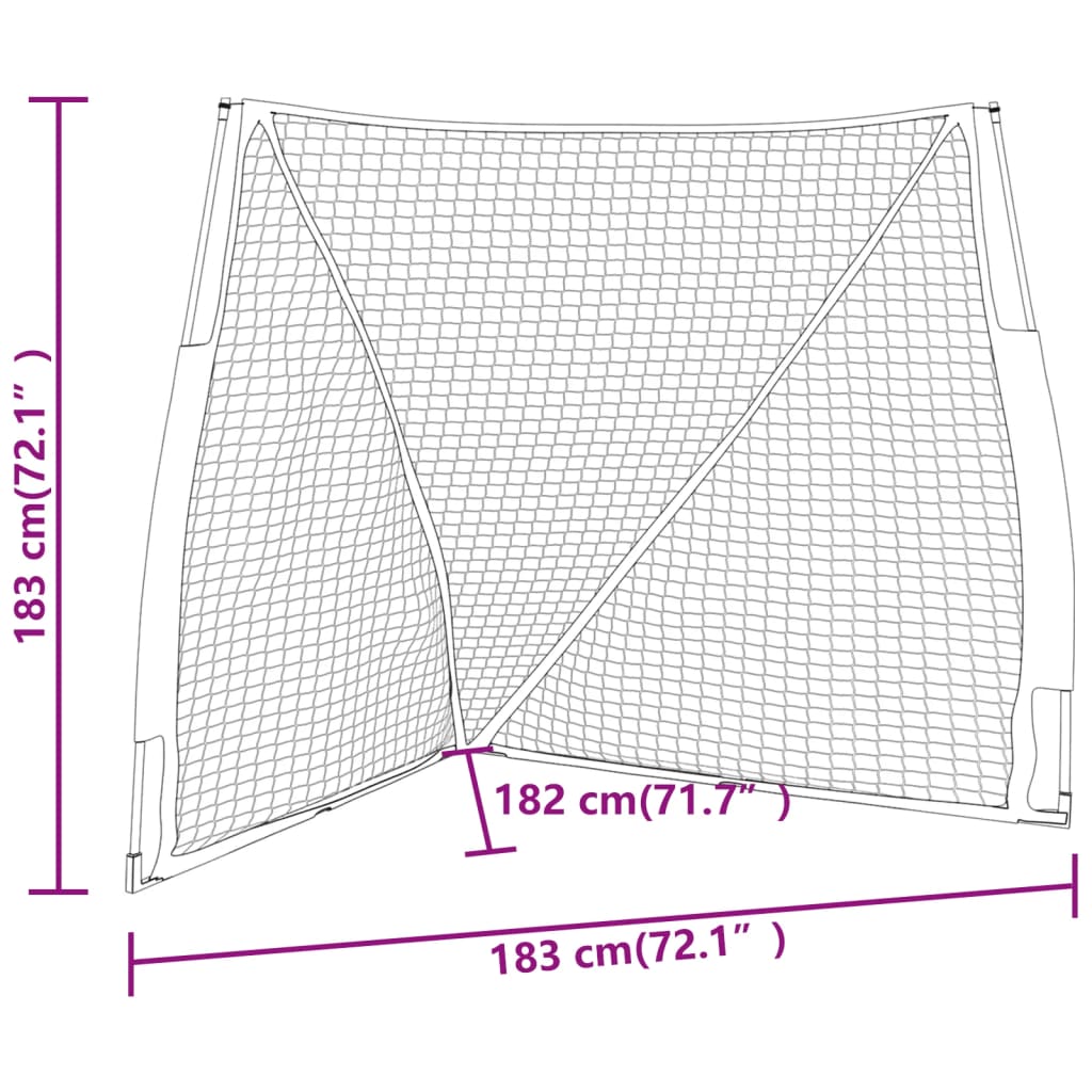 Plasă baseball portabilă portocaliu/negru 183x182x183cm oțel/PE Lando - Lando