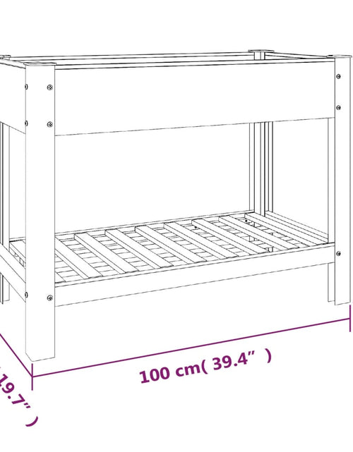 Загрузите изображение в средство просмотра галереи, Strat înălțat de grădină cu raft, gri, 100x50x75 cm, WPC Lando - Lando
