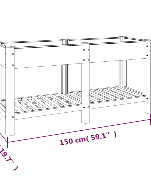 Загрузите изображение в средство просмотра галереи, Strat înălțat de grădină cu raft, gri, 150x50x75 cm, WPC Lando - Lando
