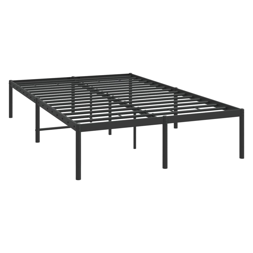 Cadru pat metalic, negru, 120x190 cm - Lando