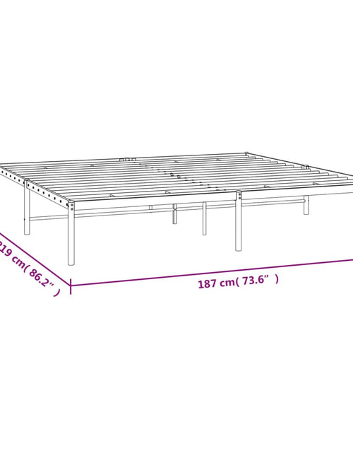 Încărcați imaginea în vizualizatorul Galerie, Cadru pat metalic, negru, 183x213 cm - Lando
