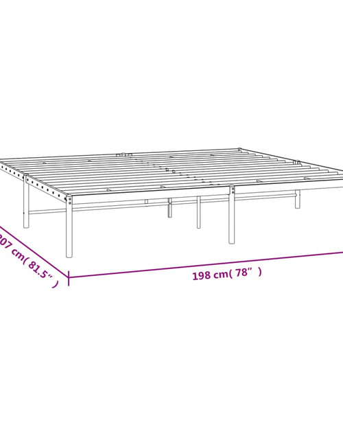 Încărcați imaginea în vizualizatorul Galerie, Cadru pat metalic, negru, 193x203 cm - Lando
