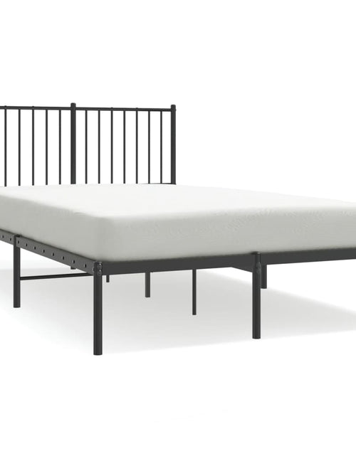 Încărcați imaginea în vizualizatorul Galerie, Cadru de pat metalic cu tăblie, negru, 120x190 cm - Lando
