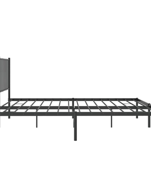 Загрузите изображение в средство просмотра галереи, Cadru de pat metalic cu tăblie, negru, 135x190 cm - Lando
