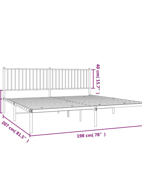 Загрузите изображение в средство просмотра галереи, Cadru de pat metalic cu tăblie, negru, 193x203 cm - Lando
