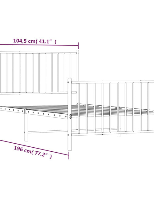 Загрузите изображение в средство просмотра галереи, Cadru pat metalic cu tăblii de cap/picioare, negru, 100x190 cm - Lando
