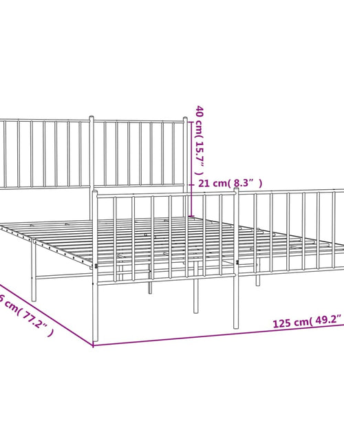 Încărcați imaginea în vizualizatorul Galerie, Cadru pat metalic cu tăblie de cap/picioare, negru, 120x190 cm - Lando
