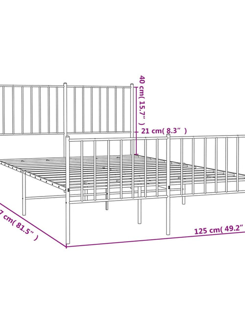 Încărcați imaginea în vizualizatorul Galerie, Cadru pat metalic cu tăblie de cap/picioare, negru, 120x200 cm - Lando
