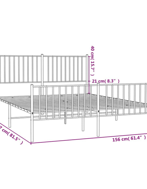 Încărcați imaginea în vizualizatorul Galerie, Cadru pat metalic cu tăblie de cap/picioare, negru, 150x200 cm - Lando
