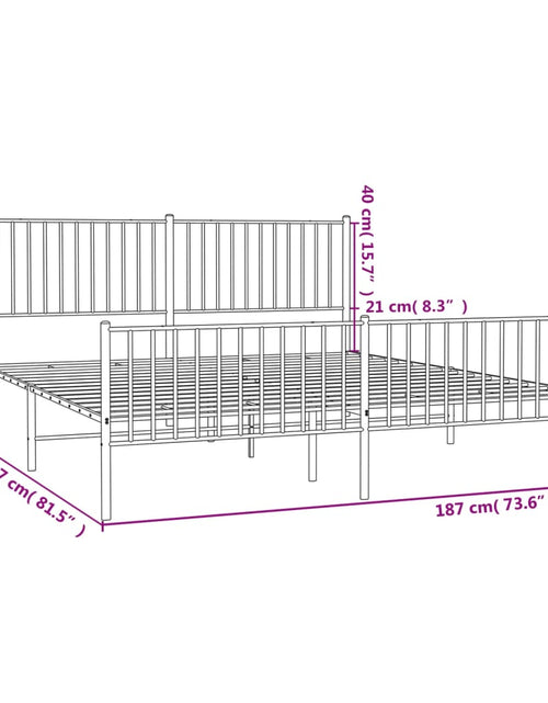 Încărcați imaginea în vizualizatorul Galerie, Cadru pat metalic cu tăblie de cap/picioare, negru, 180x200 cm - Lando

