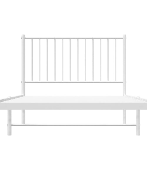 Загрузите изображение в средство просмотра галереи, Cadru de pat din metal cu tăblie, alb, 100x200 cm - Lando
