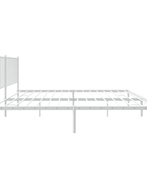 Загрузите изображение в средство просмотра галереи, Cadru de pat metalic cu tăblie, alb, 193x203 cm - Lando
