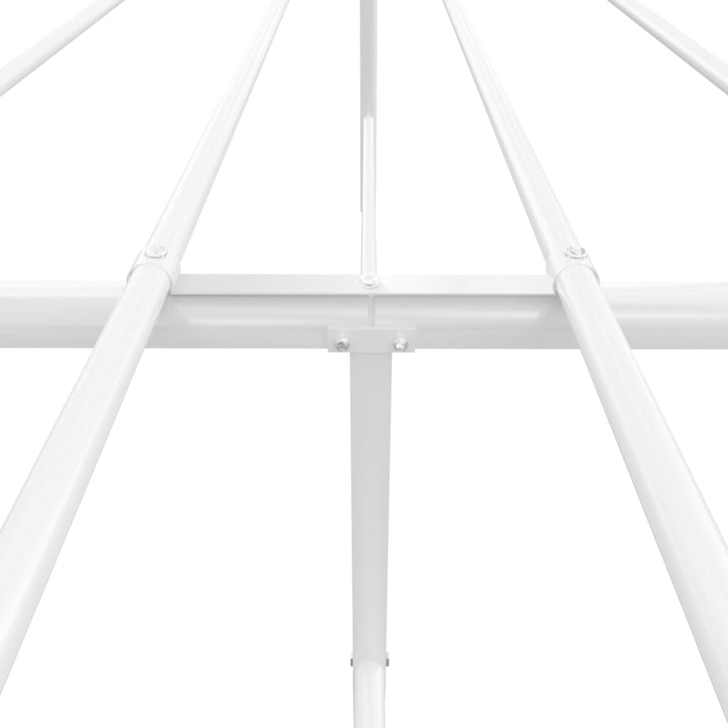 Cadru de pat metalic cu tăblie de cap/picioare, alb, 180x200 cm - Lando