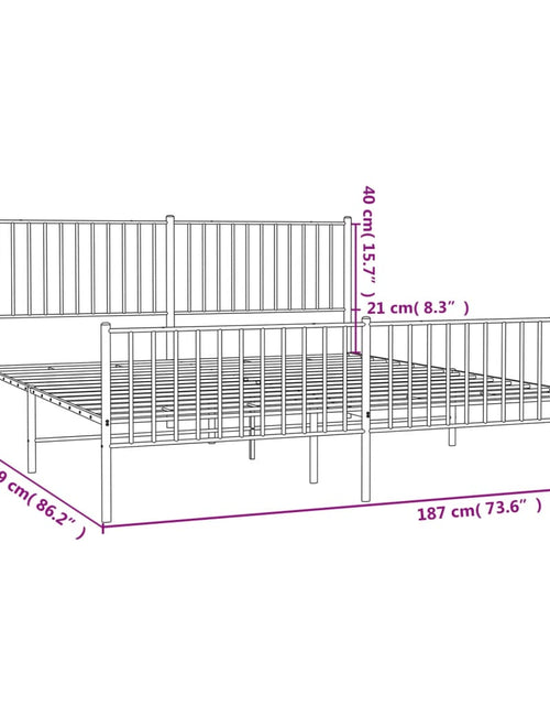 Încărcați imaginea în vizualizatorul Galerie, Cadru de pat metalic cu tăblie de cap/picioare, alb, 183x213 cm - Lando
