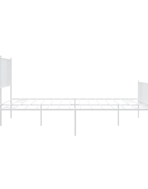Загрузите изображение в средство просмотра галереи, Cadru de pat metalic cu tăblie de cap/picioare, alb, 193x203 cm - Lando

