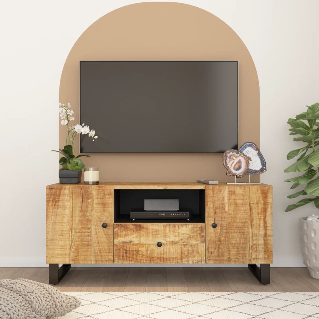 Dulap TV 105x33,5x46 cm, lemn masiv de mango și lemn prelucrat Lando - Lando