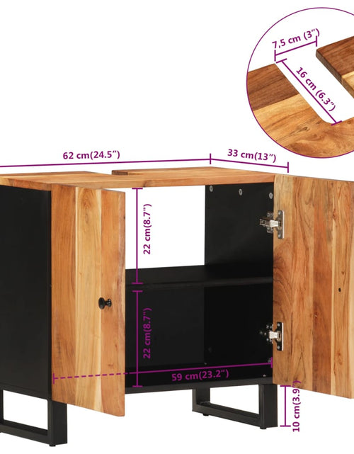 Загрузите изображение в средство просмотра галереи, Dulap de chiuvetă 62x33x58 cm lemn masiv acacia &amp; lemn compozit - Lando
