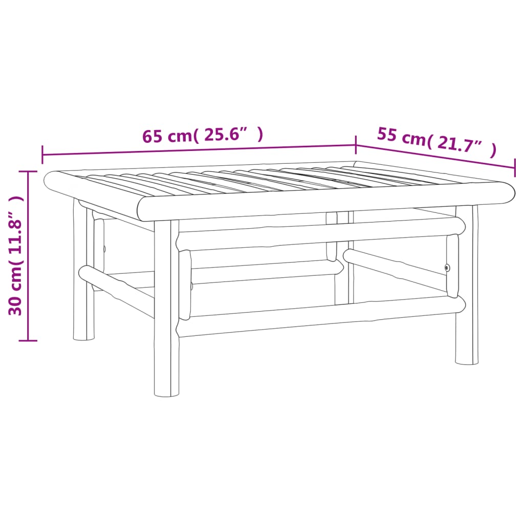 Set mobilier de grădină cu perne verzi, 2 piese, bambus - Lando