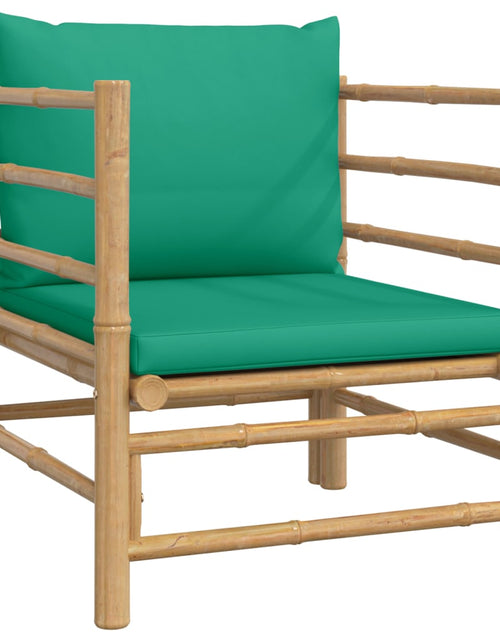 Încărcați imaginea în vizualizatorul Galerie, Canapea de grădină cu perne verzi, bambus - Lando
