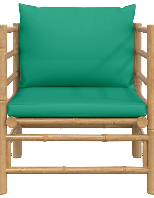 Încărcați imaginea în vizualizatorul Galerie, Canapea de grădină cu perne verzi, bambus - Lando
