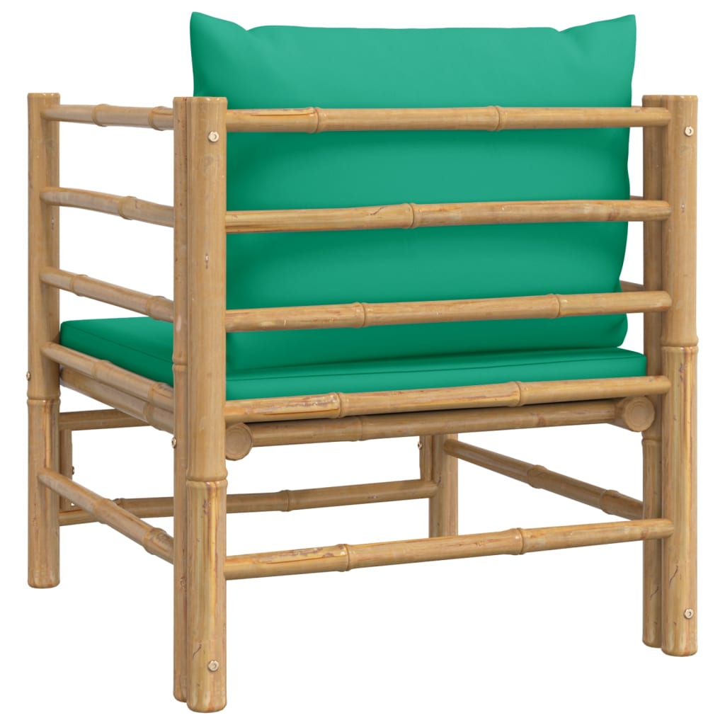 Canapea de grădină cu perne verzi, bambus - Lando