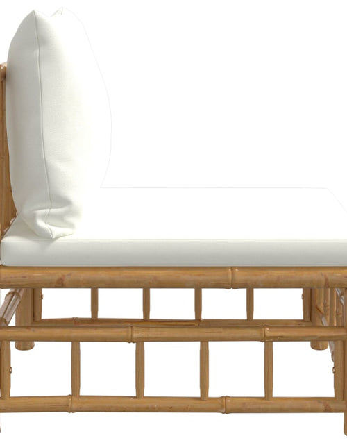 Загрузите изображение в средство просмотра галереи, Canapea de mijloc pentru grădină cu perne, alb crem, bambus - Lando
