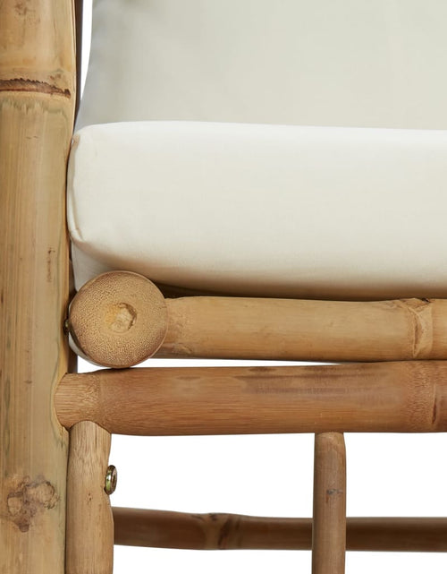 Загрузите изображение в средство просмотра галереи, Canapea de grădină cu perne alb crem, bambus - Lando

