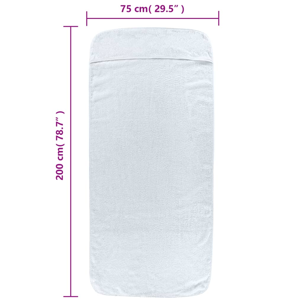 Prosoape de plajă, 2 buc., alb, 75x200 cm, textil 400 GSM - Lando