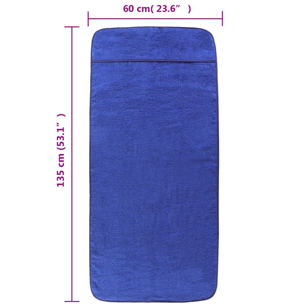 Prosoape de plajă, 2 buc., albastru, 60x135 cm, textil 400 GSM - Lando