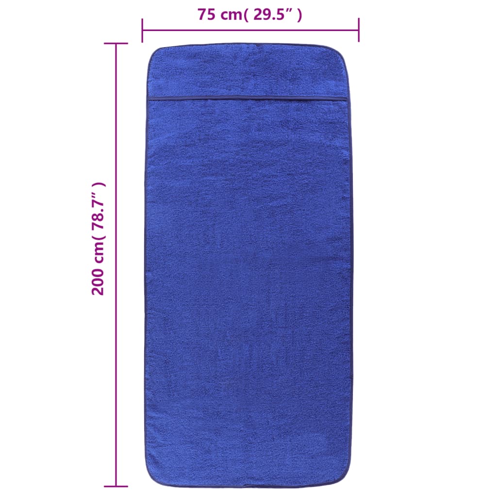 Prosoape de plajă, 2 buc., albastru, 75x200 cm, textil 400 GSM - Lando