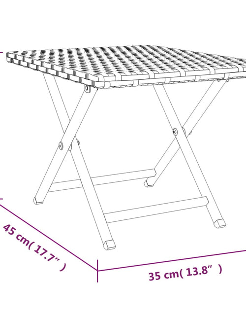 Încărcați imaginea în vizualizatorul Galerie, Masă de bistro pliabilă, maro, 45x35x32 cm, poliratan - Lando
