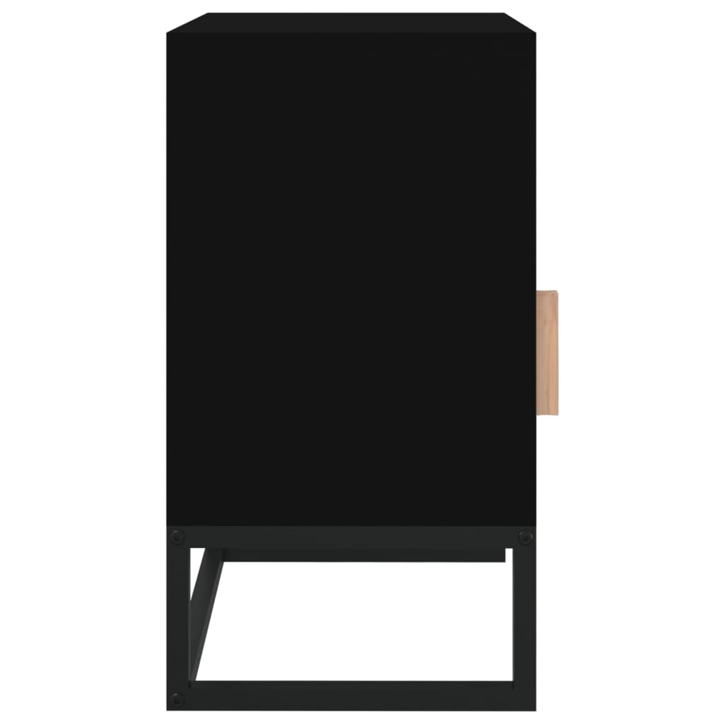 Dulapuri noptieră, 2 buc., negru, 40x30x55,5 cm, lemn & fier - Lando