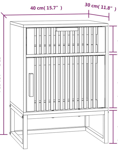 Încărcați imaginea în vizualizatorul Galerie, Dulapuri noptieră, 2 buc., 40x30x55,5 cm, lemn prelucrat &amp; fier - Lando
