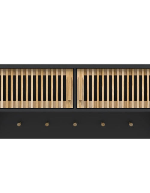 Загрузите изображение в средство просмотра галереи, Dulap de perete cu cârlige, negru, 80x24x35,5cm, lemn prelucrat - Lando
